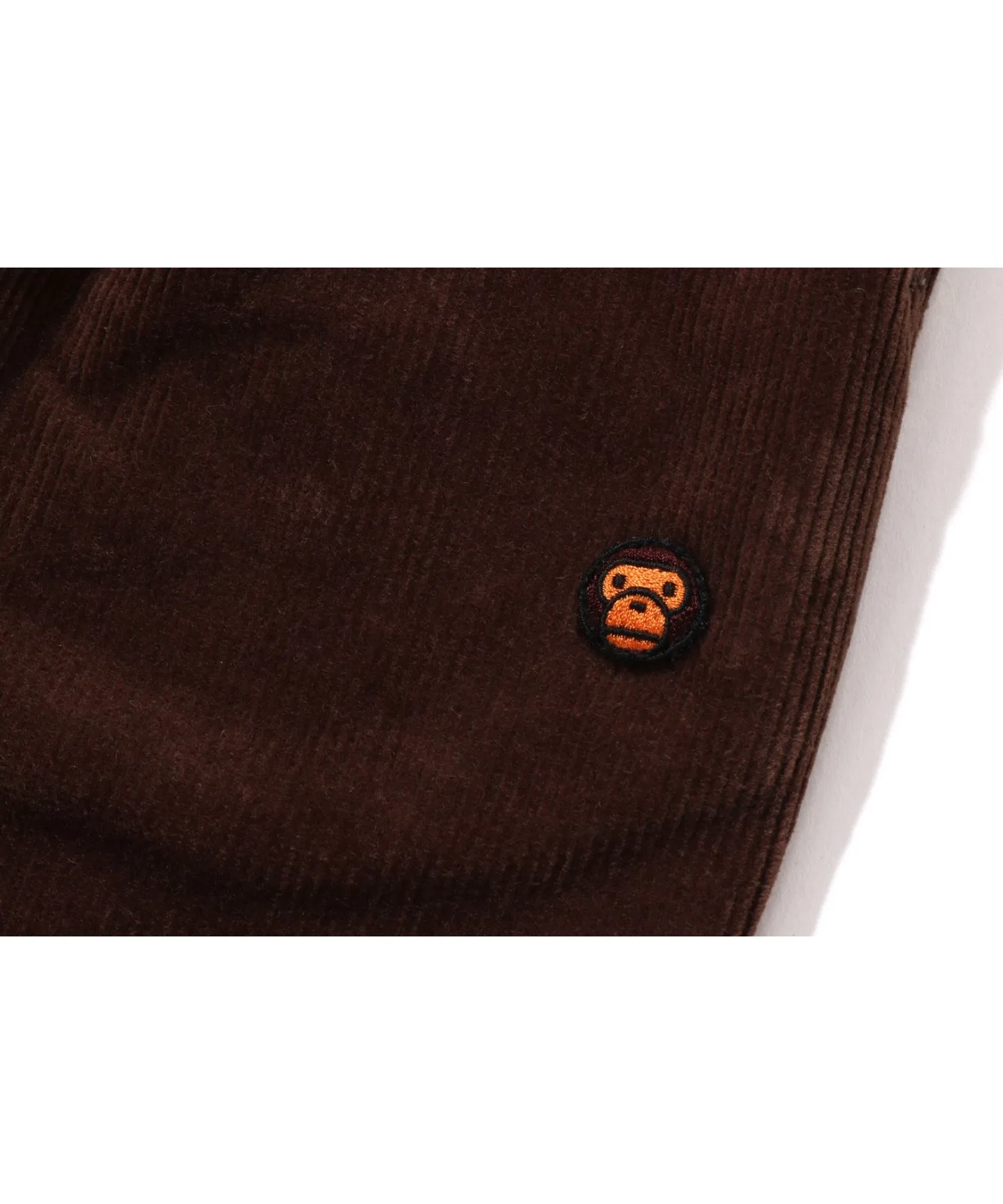 Детские вельветовые брюки A BATHING APE с вышивкой BABY MILO коричневые — фото 4