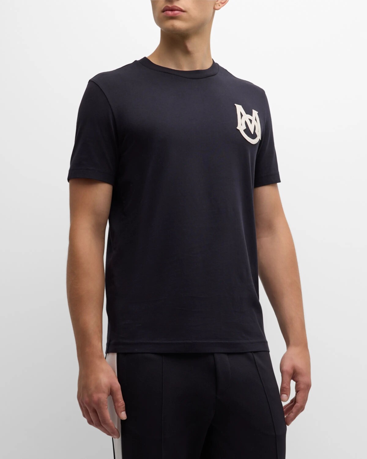 

Мужская классическая футболка с логотипом Moncler, цвет Navy
