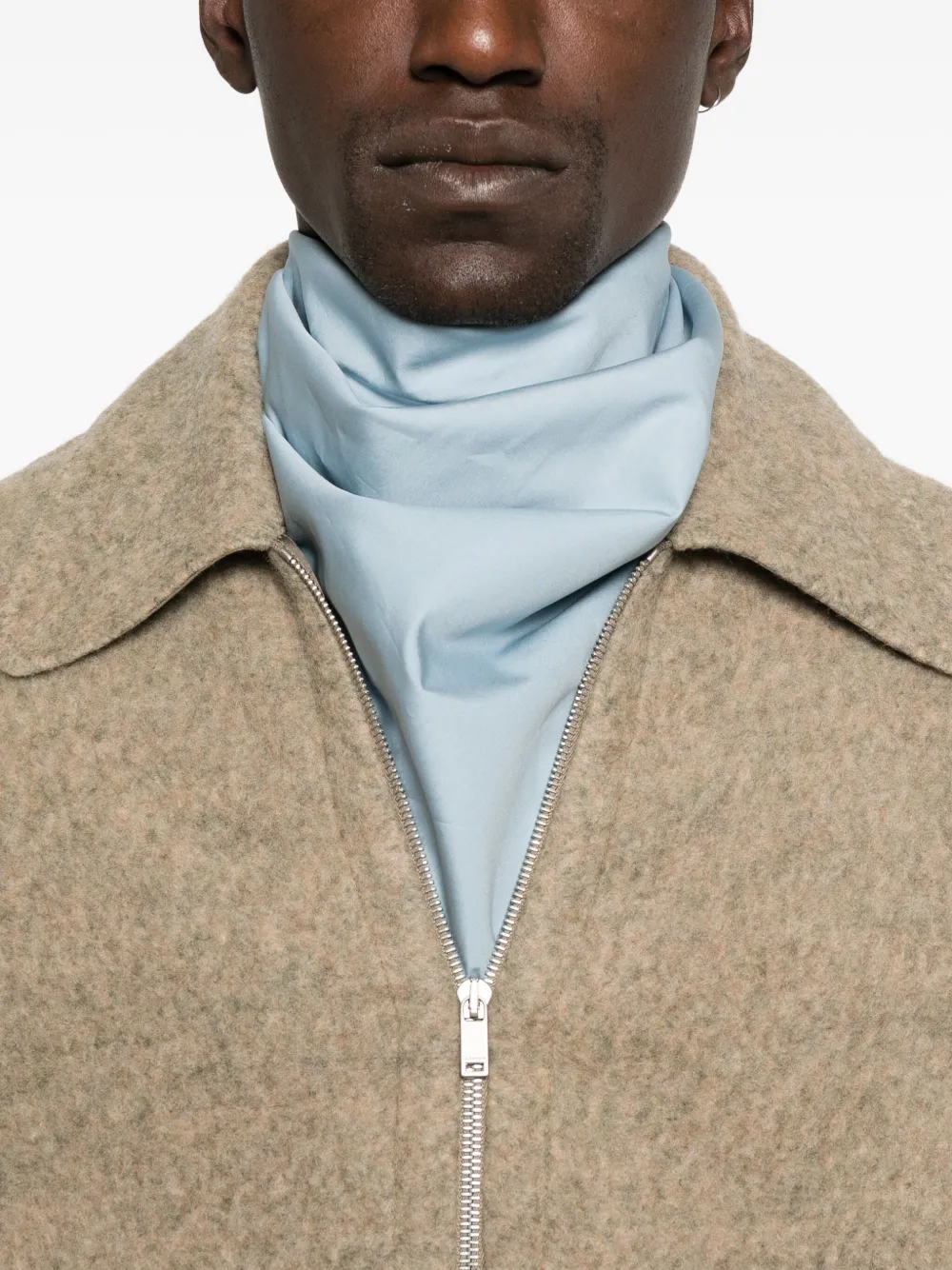 Шерстяная куртка с воротником на молнии JIL SANDER, нейтральный — фото 4