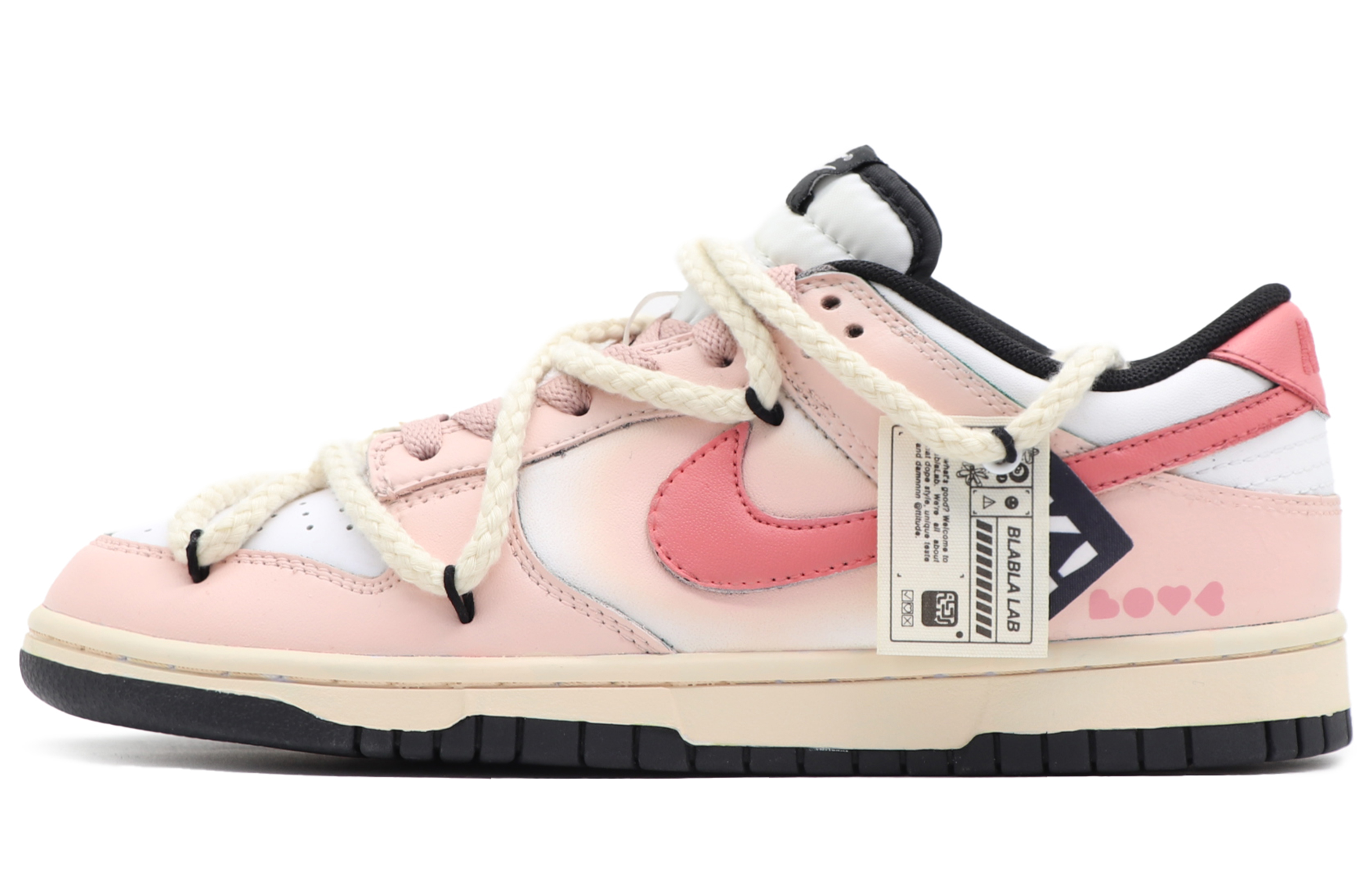 

Кроссовки Nike Dunk Skateboarding Shoes Men Low-top Pink/white, розовый