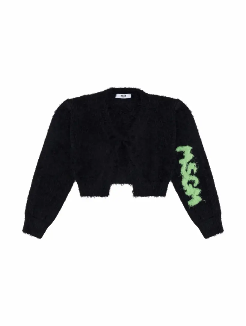 

Вязаный кардиган с логотипом MSGM, черный