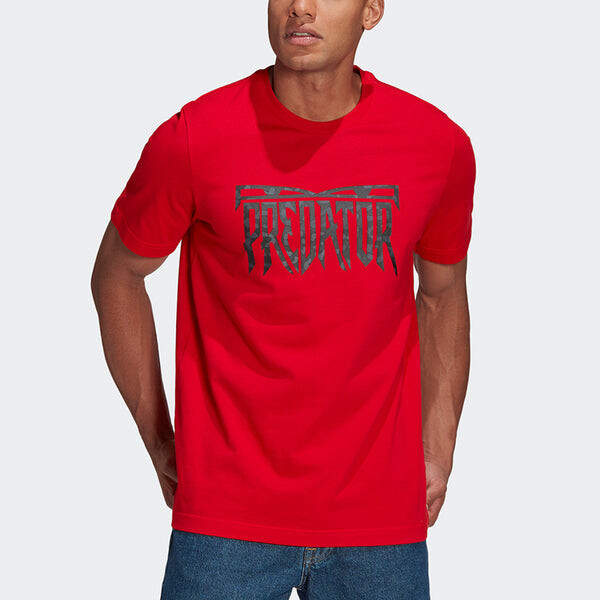 Футболка adidas Predator Logo Soccer/Football Training Athleisure Casual Sports Breathable Short Sleeve Red, красный — фото 4