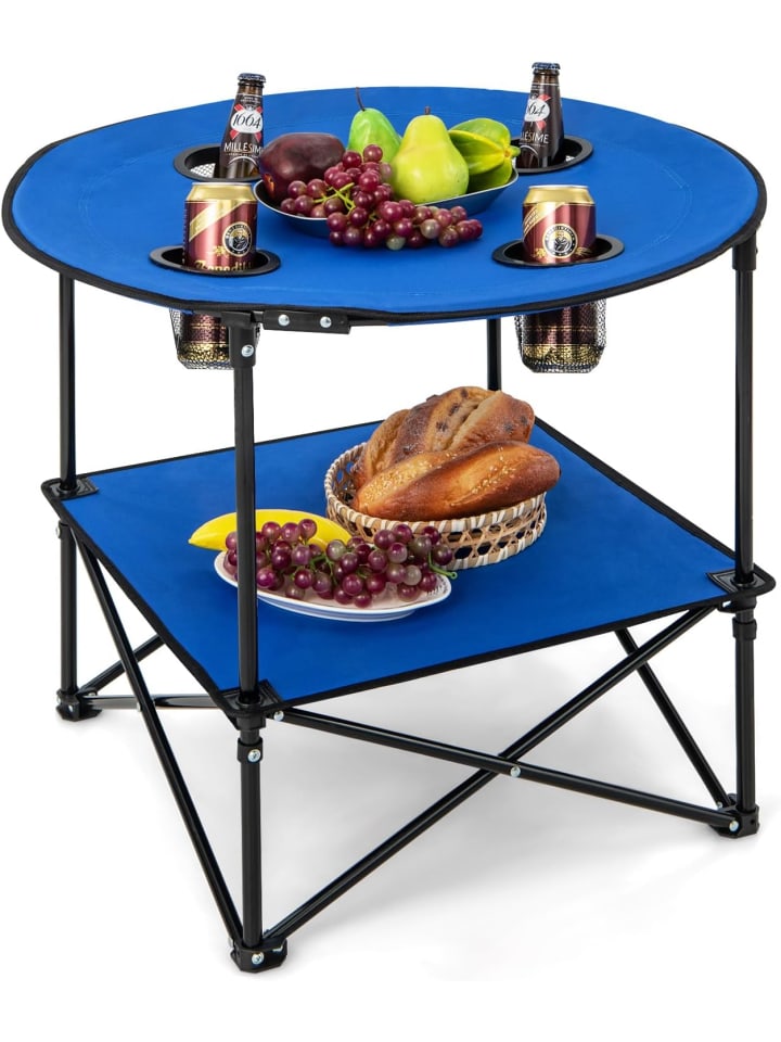 

COSTWAY Складной кемпинговый стол 72х59 см, синий