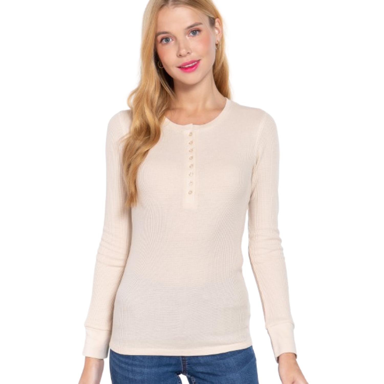 

Длинный Slv Henley Термотоп FASHNZFAB, бежевый