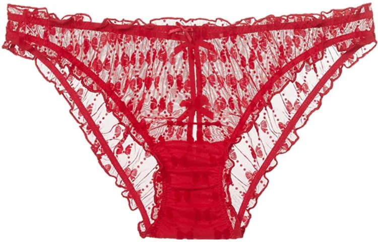 Victoria's Secret Женские трусики 1 шт красные с принтом бабочки