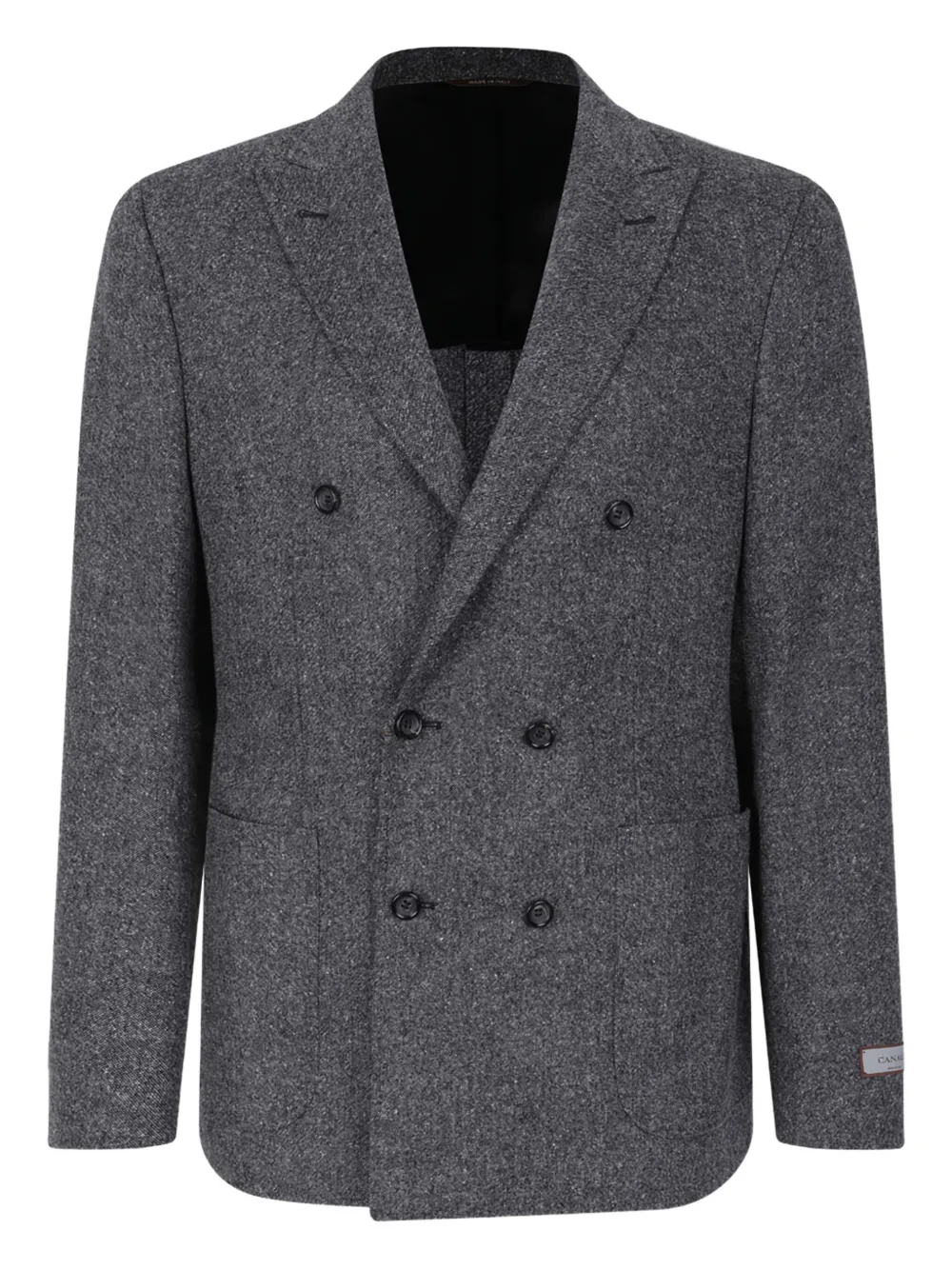 

Двубортный шерстяной костюм Canali, серый