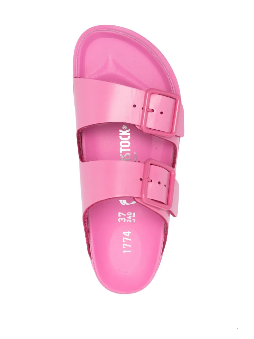 Шлепанцы с тисненым логотипом и открытым носком BIRKENSTOCK, розовый — фото 4
