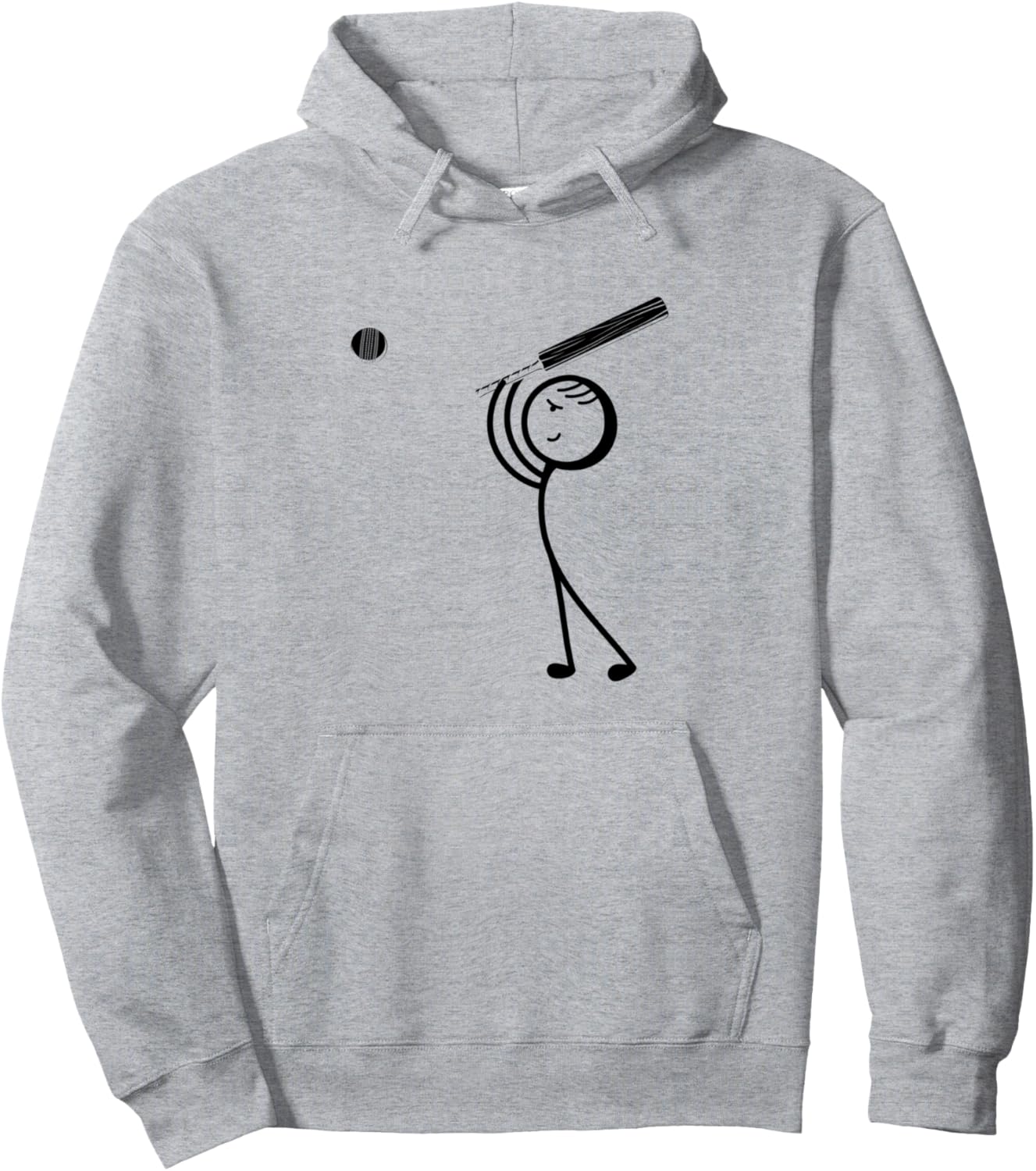 

Забавная толстовка с изображением человечка-крикетиста Funny Cricket Player, серый