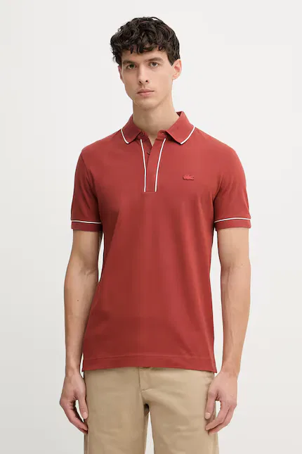 Поло эластичный хлопок Lacoste, оранжевый