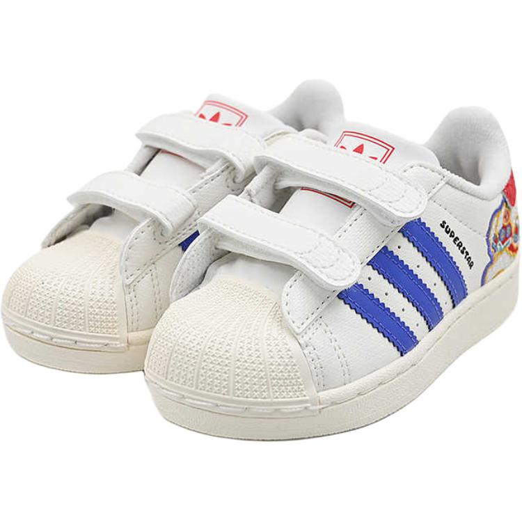 Кроссовки Superstar Low Top для малышей Adidas Originals, белый/синий — фото 3