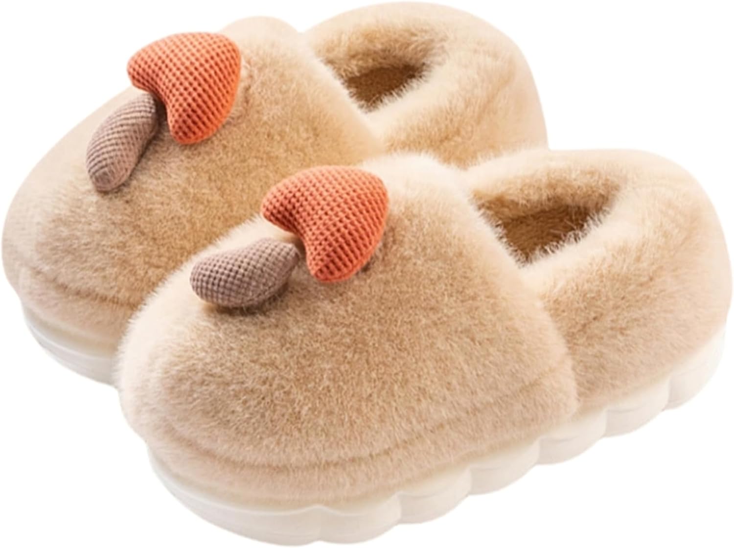 

CZQAGCL Милые тапочки-грибочки для женщин и мужчин, из пеноматериала с эффектом памяти, мультяшные, теплые, для дома, зимняя обувь, хаки