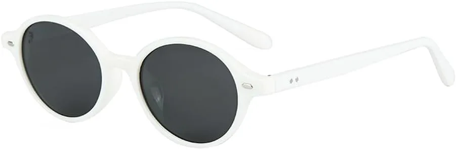 

Унисекс модные солнцезащитные очки, поляризованные мужские ретро овальные солнцезащитные очки для женщин UV400 круглые ацетатные летние очки WNCKSQ, White With Black