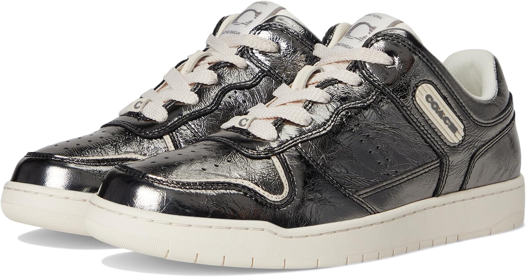 Кроссовки COACH C201 Crinkle Metallic Sneaker, цвет Anthracite