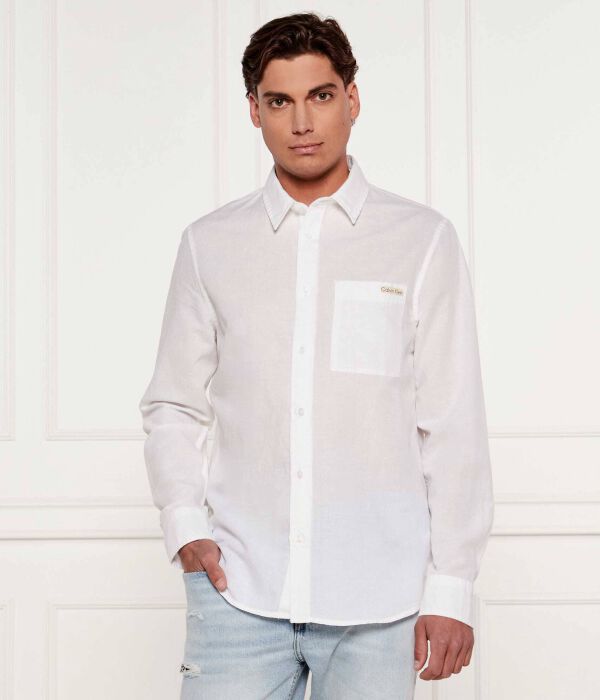

Льняная рубашка Regular fit Calvin Klein Jeans, белый