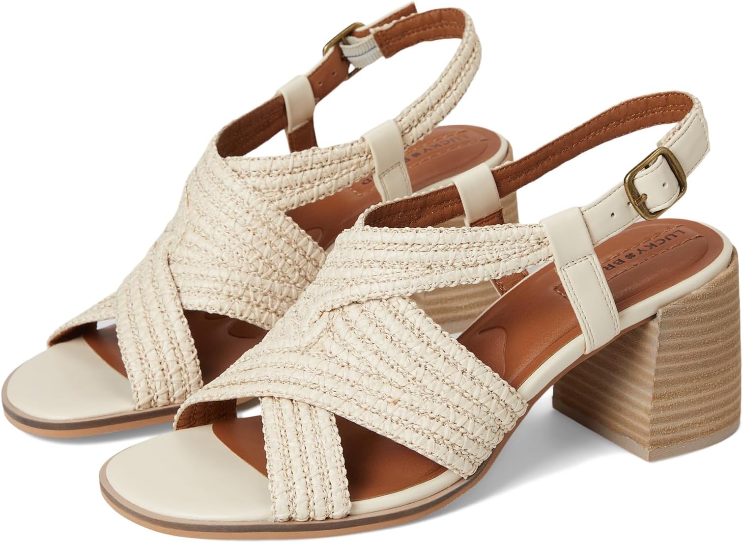 Сандалии Lucky Brand Sasina Cut Out Heeled Sandals, цвет Parchment