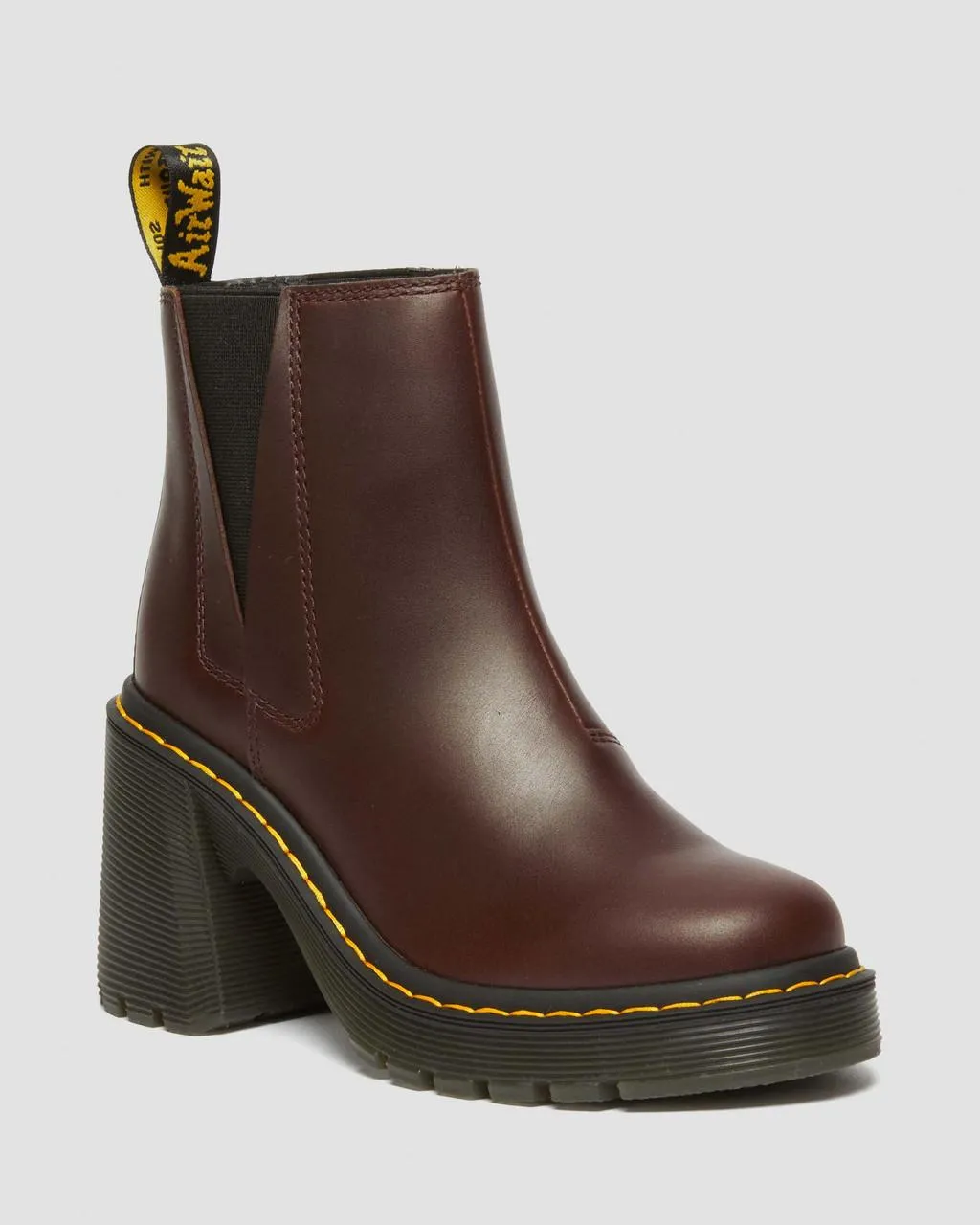

Кожаные ботинки челси на расклешенном каблуке Dr. Martens Spence с подтягиванием, темно-коричневый