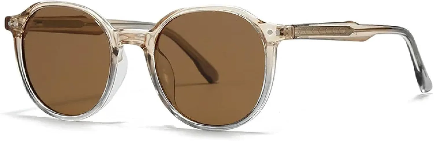 

Ретро круглые женские солнцезащитные очки класса люкс с заклепками, мужские солнцезащитные очки с защитой от УФ-излучения UV400 VVTWSSW, C4 Champagne Tea