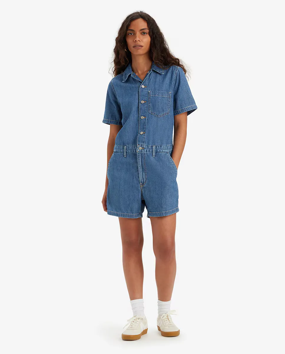 

Женский короткий джинсовый комбинезон Levi's, синий