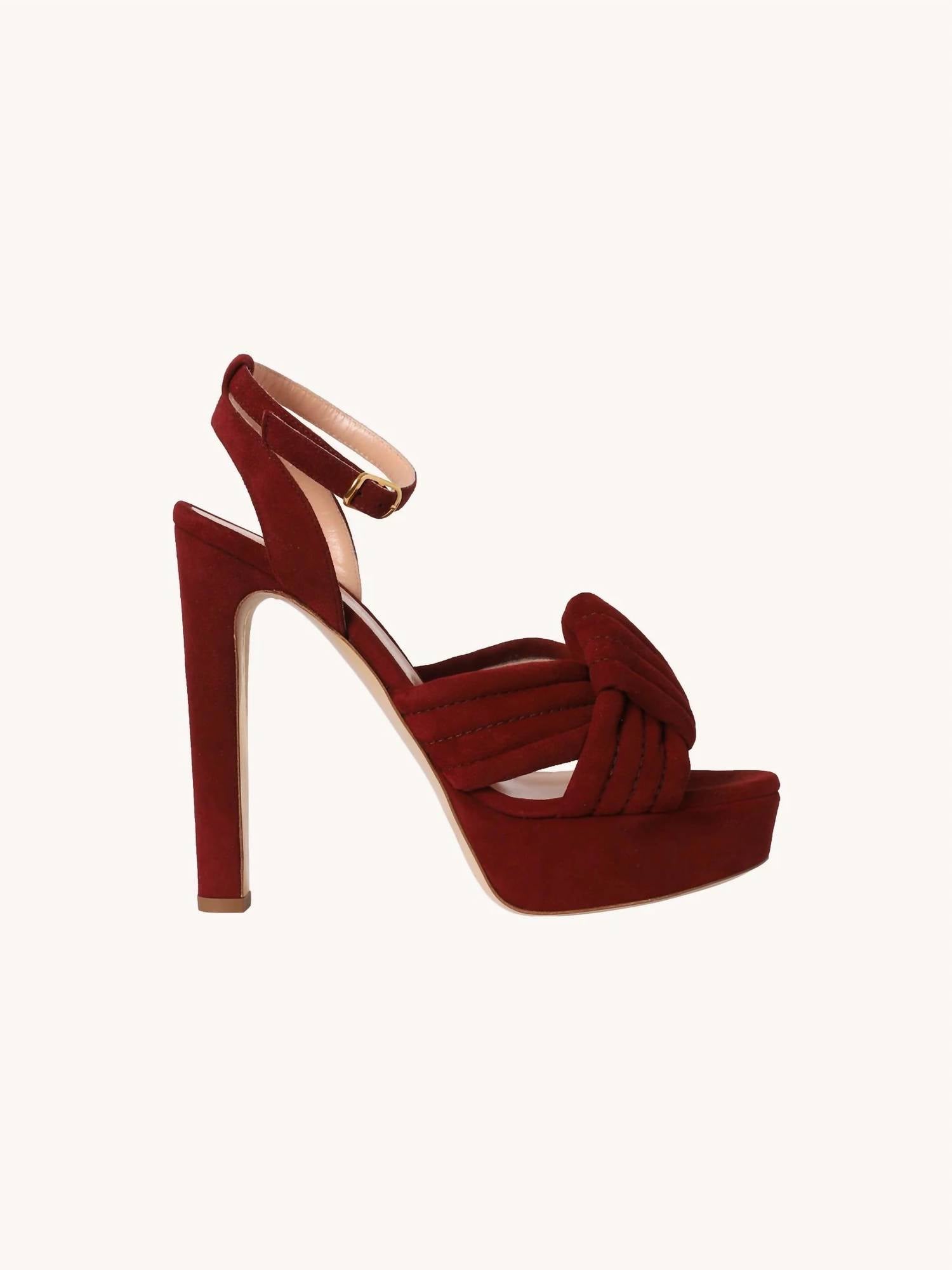 Женские туфли Hellcat Suede Platform в цвете Manor Red Rupert Sanderson