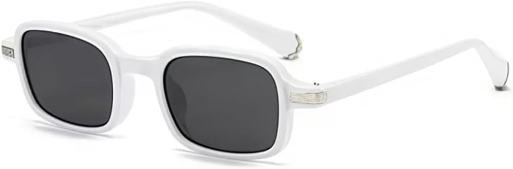 

Женские солнцезащитные очки в стиле ретро, ​​прямоугольные, модные, с прозрачными градиентными линзами, защита от УФ-излучения UV400; мужские модные очки с заклепками HHZZYVY, White Gray