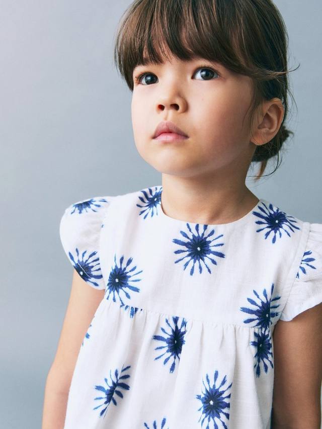 

Детская блузка Solb с коротким рукавом из хлопка Mango, White/Multi