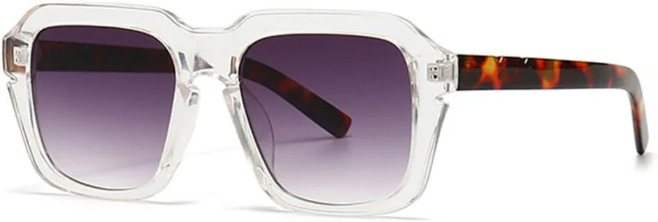 

Солнцезащитные очки LVTFCO Vintage с двухцветной окраской, модные женские солнцезащитные очки UV400, серый градиент, мужские солнцезащитные очки, Transparent Gray