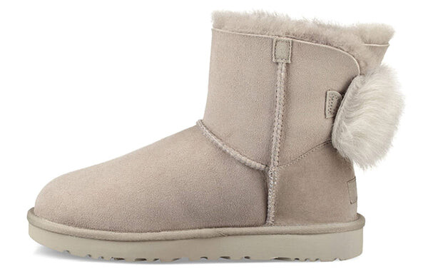 Кроссовки с пушистым бантом мини на флисовой подкладке Ugg, серый — фото 2
