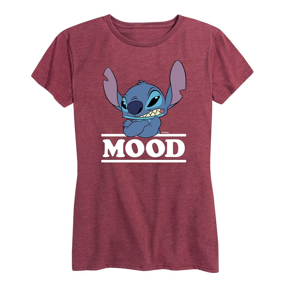 

Женская футболка с рисунком Disney's Lilo & Stitch, цвет Heather Dark Red