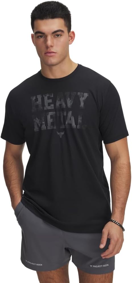 

Футболка с коротким рукавом Under Armour Mens Project Rock Metal, (001) Black/White Clay, Белый, Футболка с коротким рукавом Under Armour Mens Project Rock Metal, (001) Black/White Clay