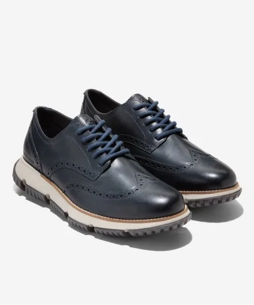 Мужские зимние оксфорды COLE HAAN 4.ZERØGRAND Wingtip тёмно-синие — фото 2
