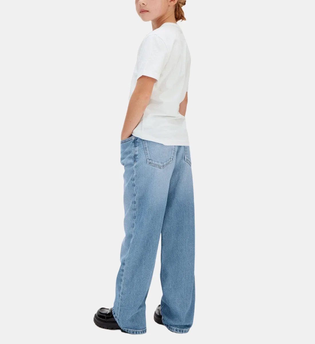 Широкие джинсы с эффектом выцветания Calvin Klein, голубой — фото 3