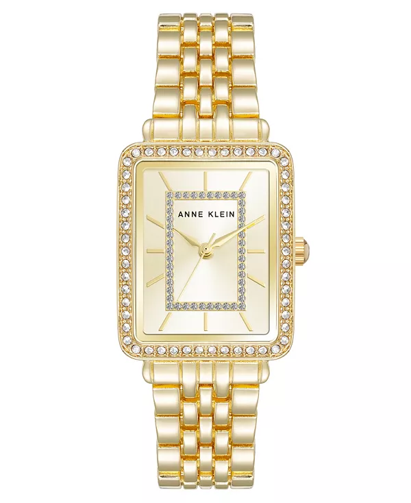 

Женские кварцевые часы прямоугольной формы из металлического сплава золотистого оттенка, 25 мм Anne Klein, gold-tone