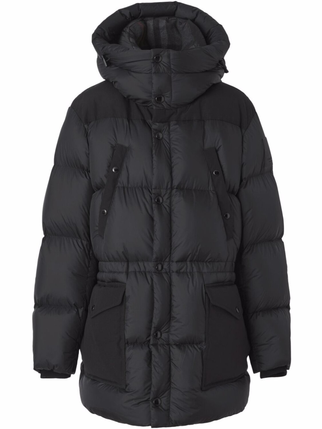 

Burberry пуховик с аппликацией логотипа, черный