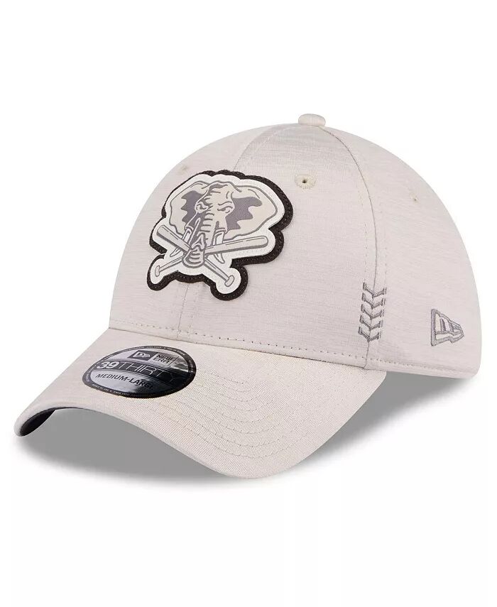 

Мужская кремовая шапка Oakland Athletics 2024 Clubhouse 39THIRTY Flex Fit New Era