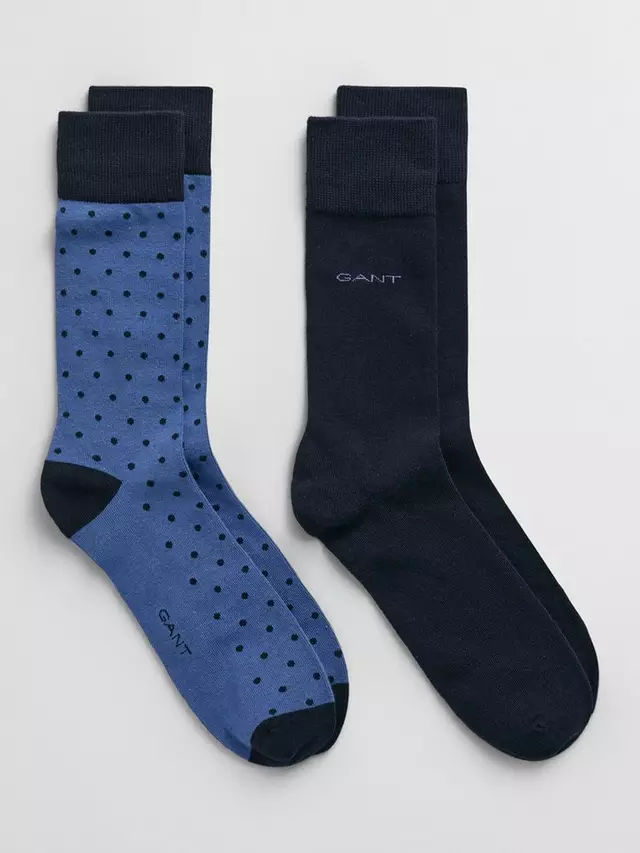 

Носки GANT Polka Dot & Plain 2 шт, цвет blue royal