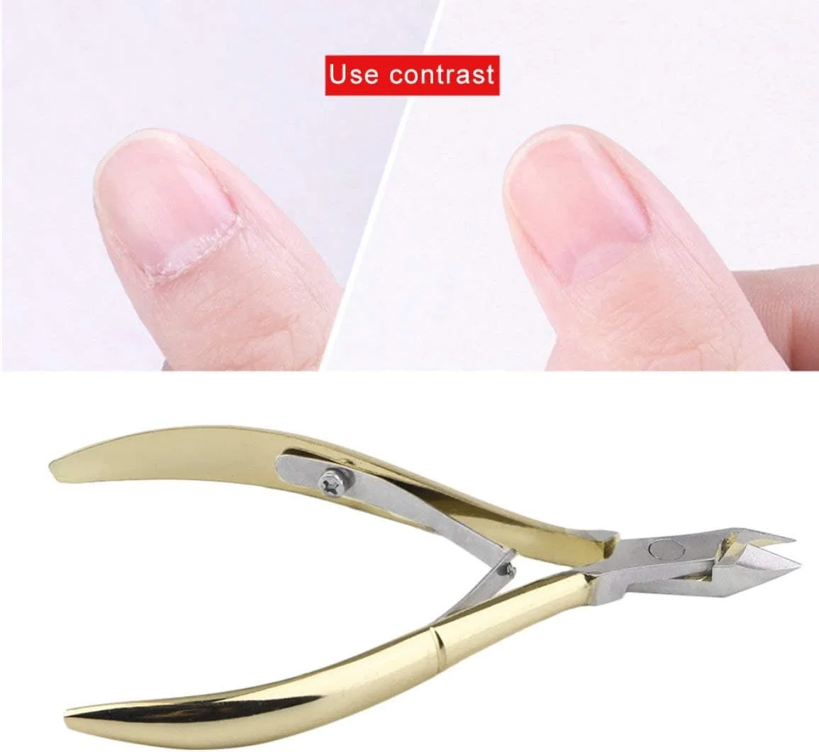 Кусачки для кутикулы из нержавеющей стали, золотые Ooccishopp — фото 2