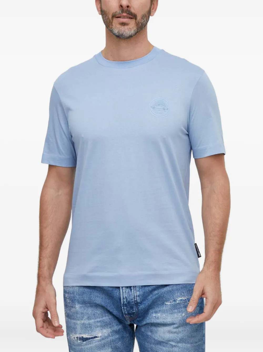 

Хлопковая футболка Thompson BOSS, синий