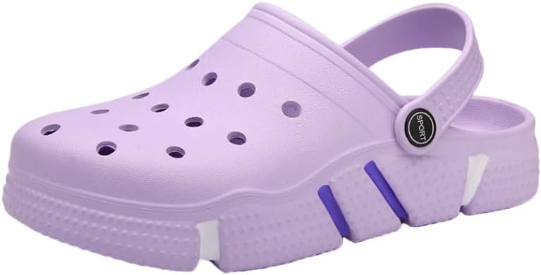 

Большие дышащие мужские садовые сабо с отверстиями - комфортная обувь для пары, пляжные, слипоны, противоскользящие Hhhchpm, фиолетовый