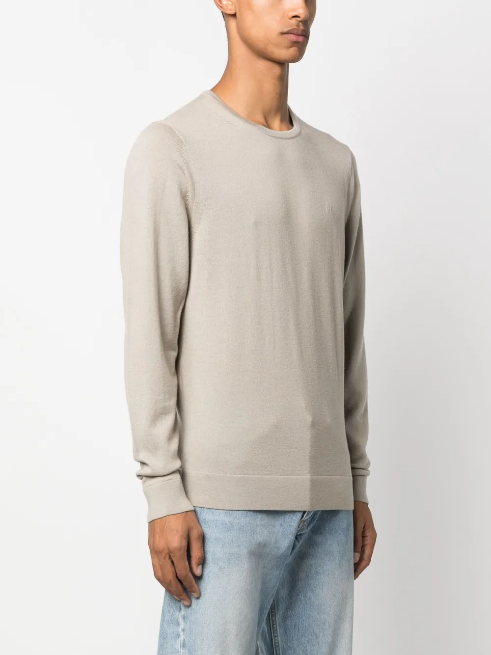 Шерстяной джемпер Superior с круглым вырезом Calvin Klein, нейтральный — фото 3