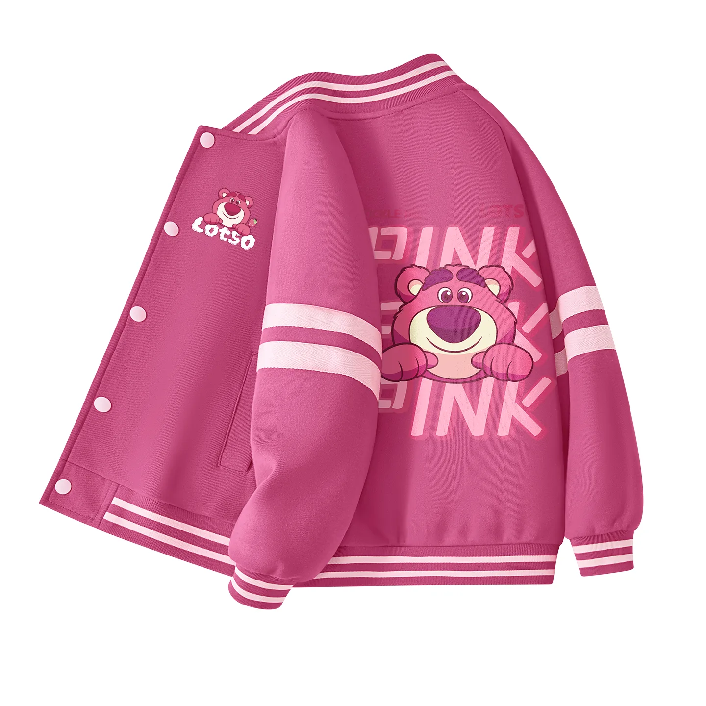 Детская бейсбольная футболка с круглым вырезом Disney, Di Dengzheng Bear K_Di Selling Cute Rose Red