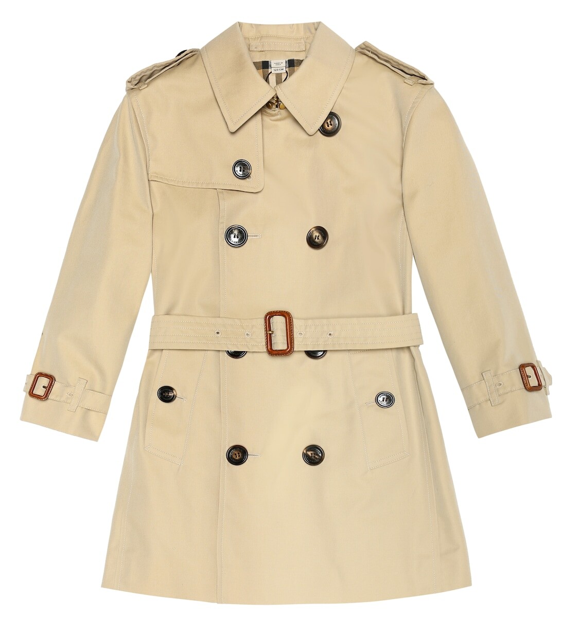 

Тренч из хлопка Burberry Kids, бежевый