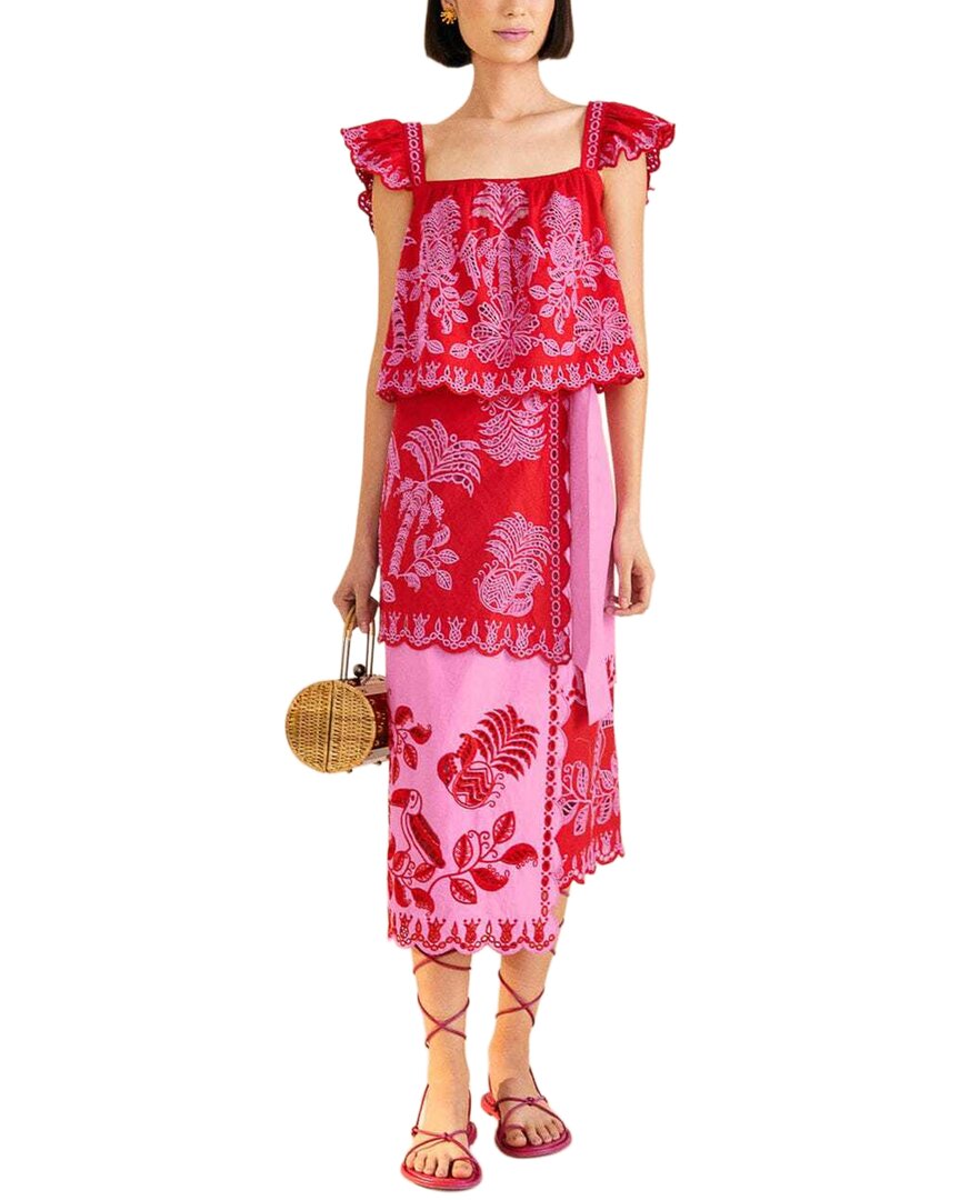 

Блузка из льняной смеси FARM Rio Palm Tree Richilieu, зеленый