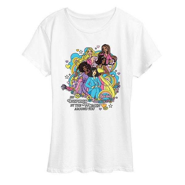 

Футболка с принтом Women's be inspired by the women around you Barbie, White, Белый, Футболка с принтом Women's be inspired by the women around you Barbie, White