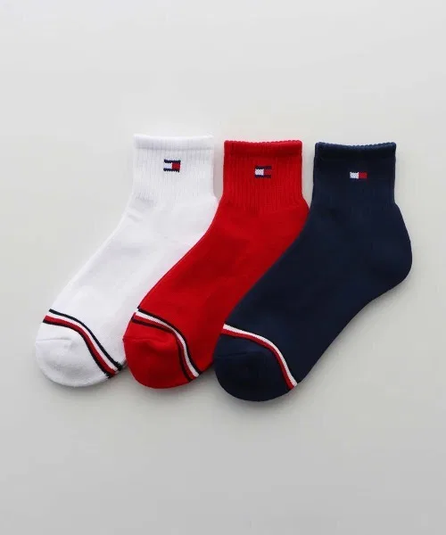 Носки Tommy Hilfiger из органического хлопка, 3 пары, короткие, бежевые
