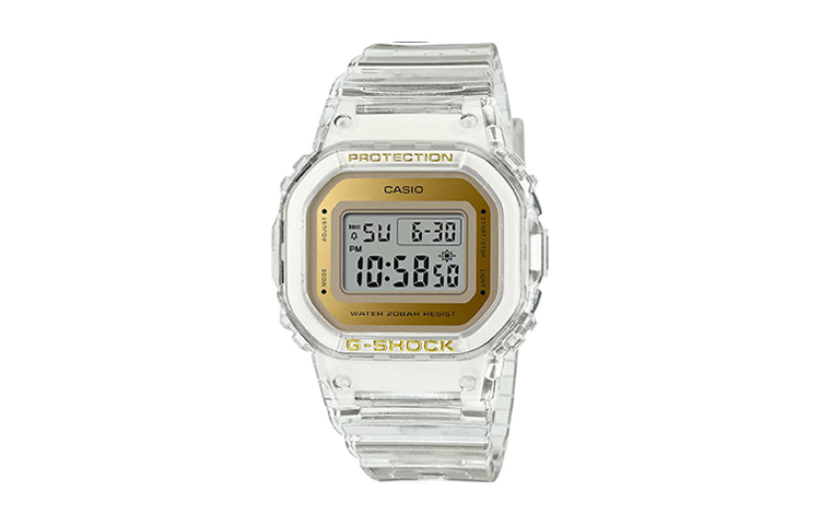 

Жидкокристаллический/аналоговый двойной дисплей серия G SHOCK кварцевый механизм ремешок из смолы часы унисекс золотой циферблат CASIO