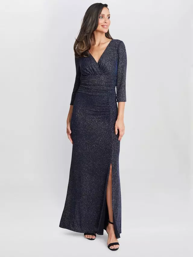 

Платье Gina Bacconi Eugenie Metallic Fleck Maxi, темно-синий