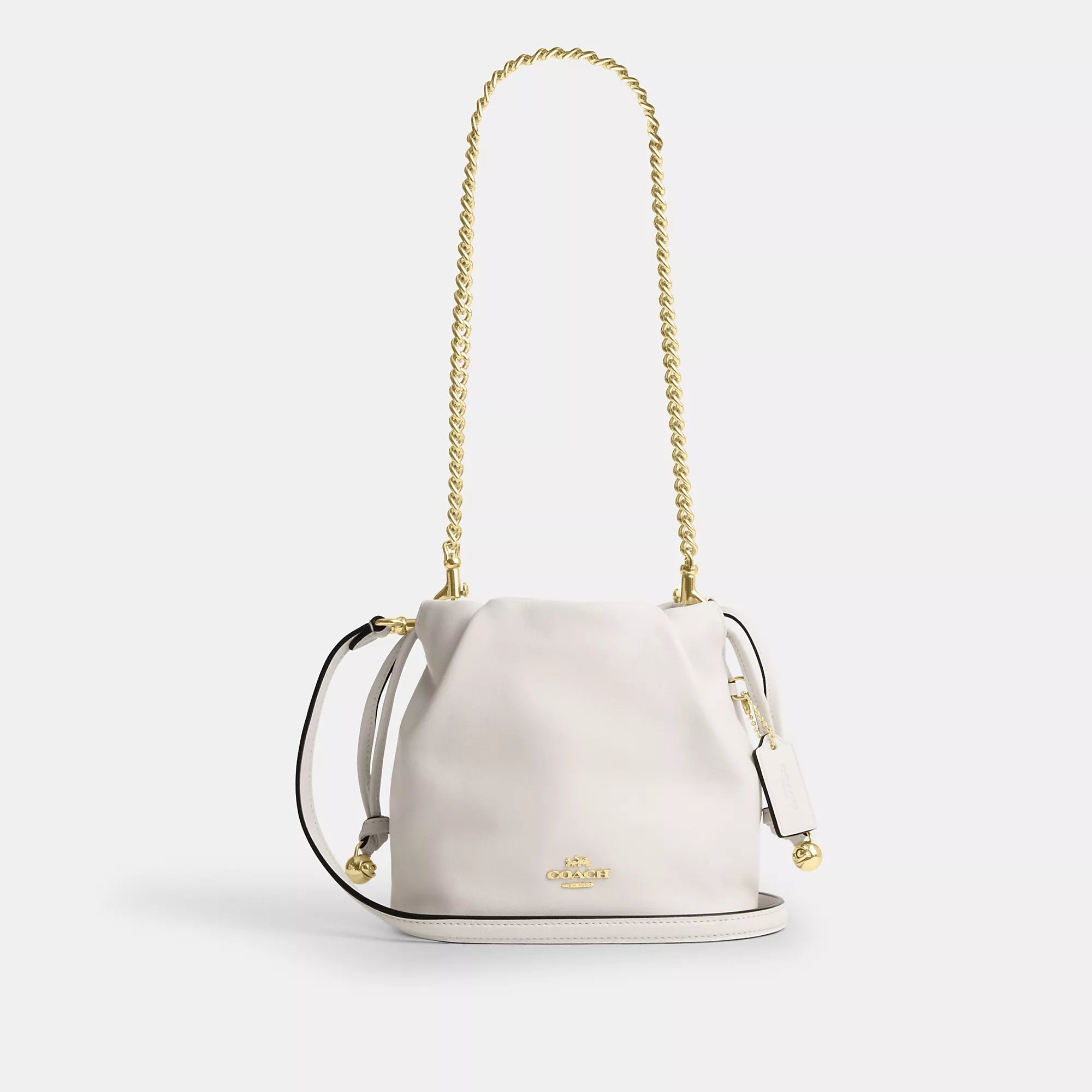 

Сумка-мешок Coach Outlet Faye Mini на завязках с драпировкой, gold/chalk
