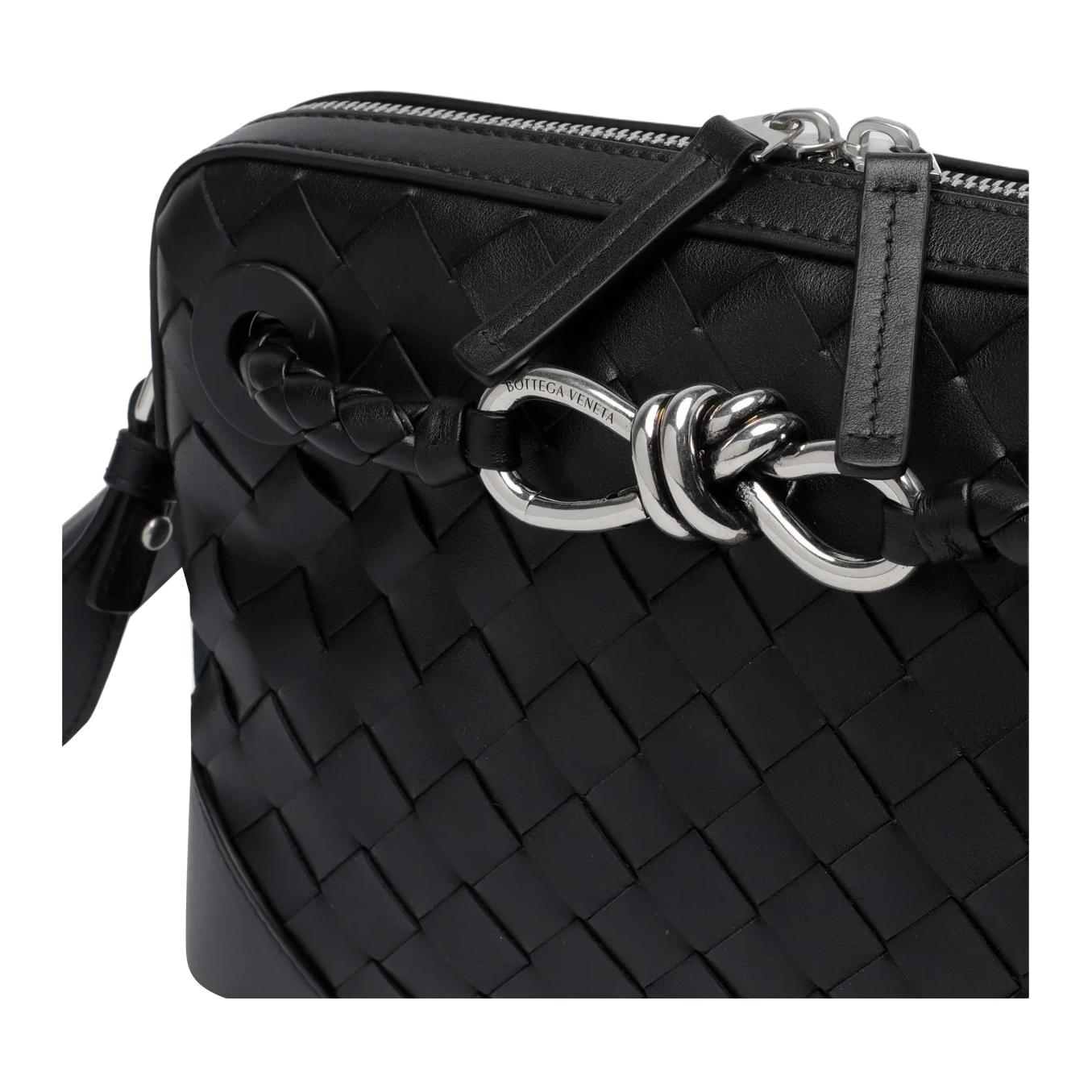 Bottega Veneta Кожаная сумка кросс-боди мужская black — фото 4