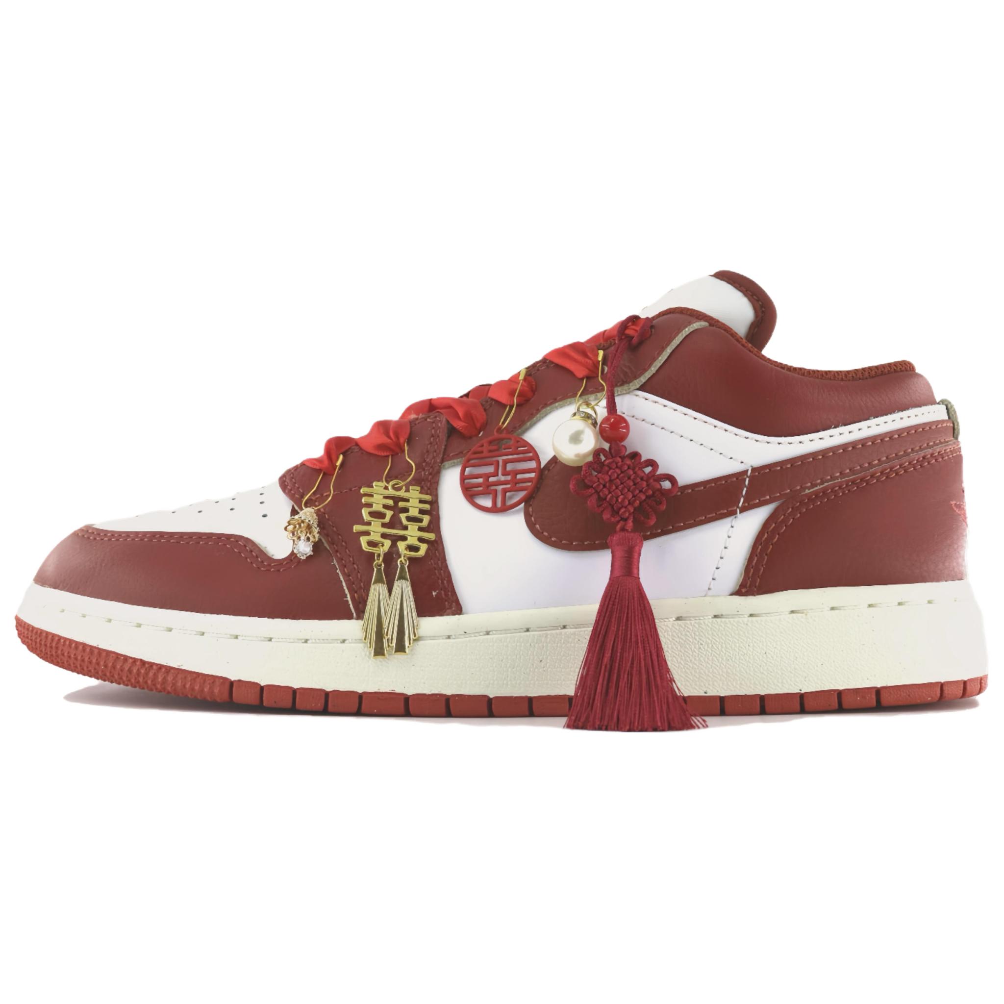 

Кроссовки Air Jordan 1 Vintage Basketball Shoes Unisex Low-top Red/white, красный