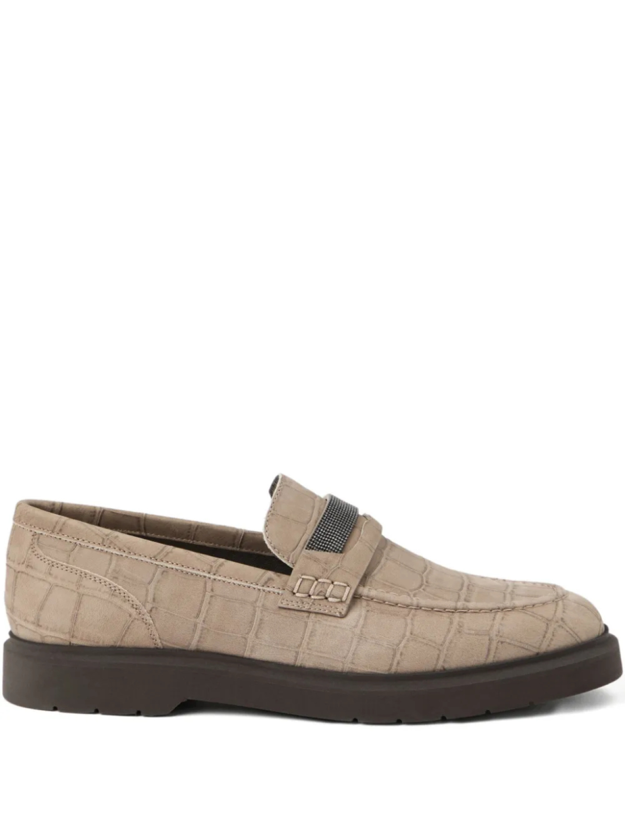 Brunello Cucinelli кожаные лоферы, нейтральный
